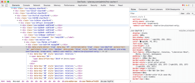 Example form Netlify's CMS